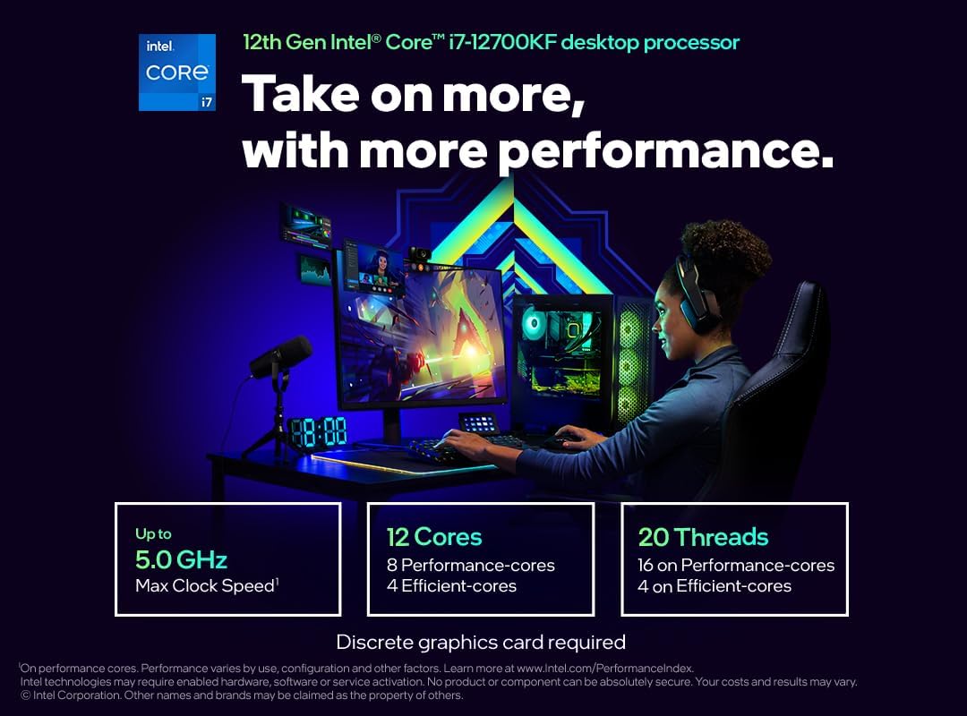 Intel® Core™ i7-12700K, processore desktop core fino a 5,0 GHz sbloccato LGA1700 serie 600 chipset 125 W
