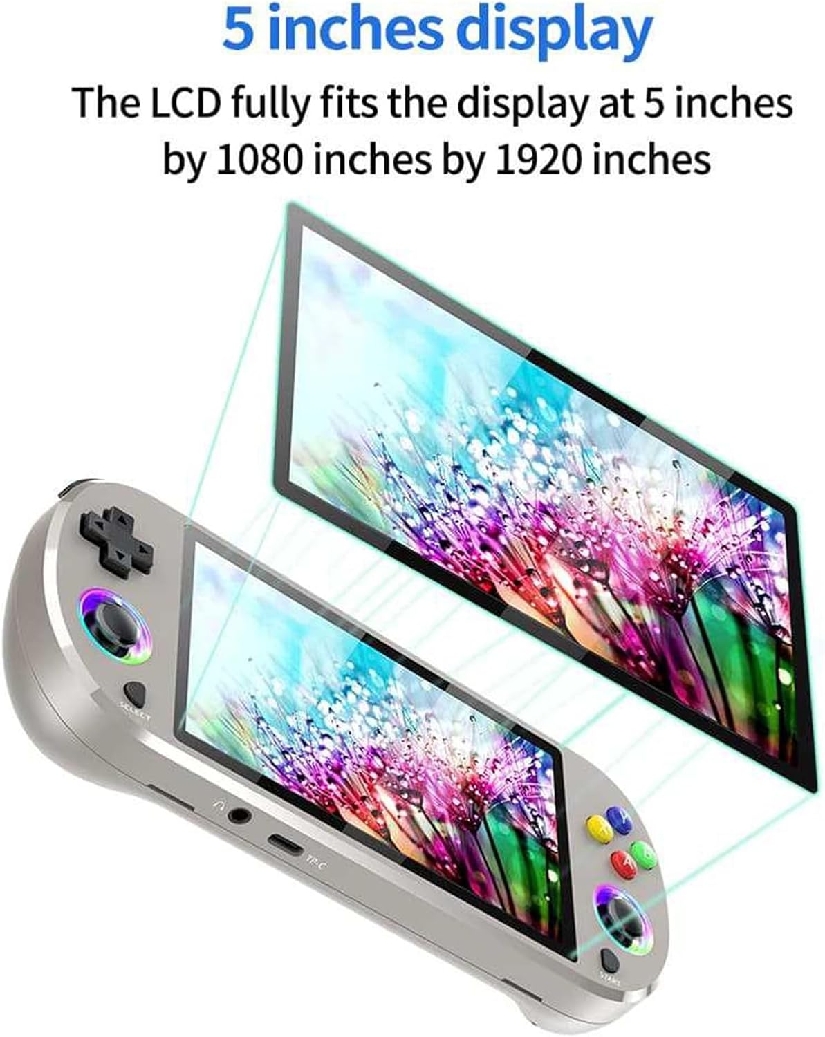 Console di gioco portatile M22 64G + Controller giochi Sistema Linux Schermo ICD da 5 pollici