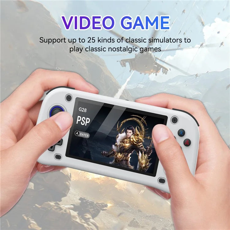 Console per Videogiochi Portatile G28 64G con Schermo IPS HD da 4,3 Pollici - Dispositivo Arcade Retrò