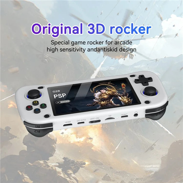 Console per Videogiochi Portatile G28 64G con Schermo IPS HD da 4,3 Pollici - Dispositivo Arcade Retrò