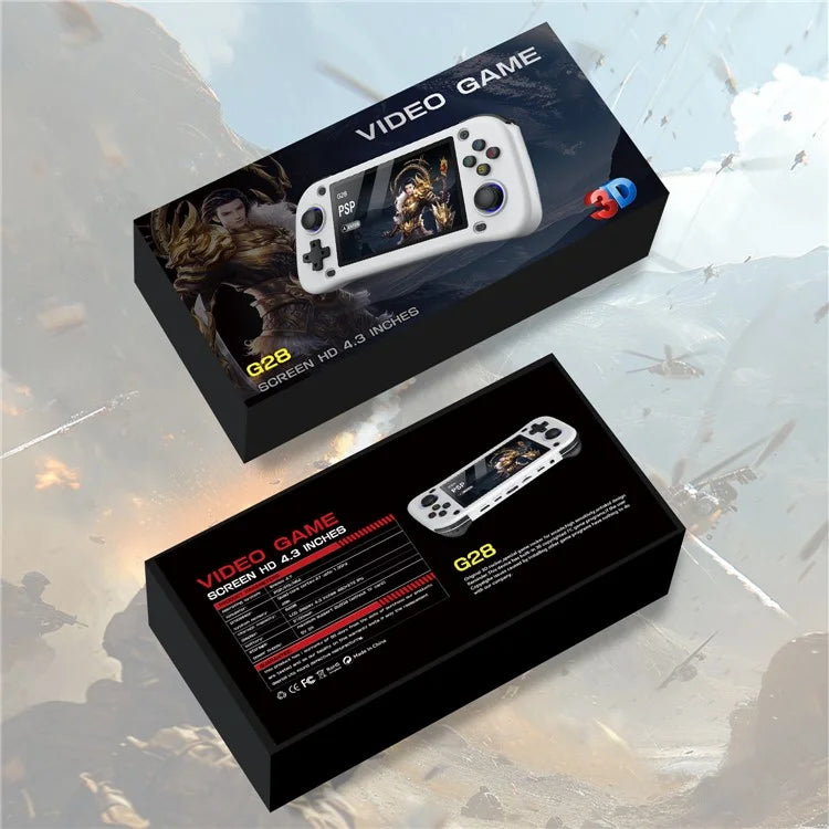 Console per Videogiochi Portatile G28 64G con Schermo IPS HD da 4,3 Pollici - Dispositivo Arcade Retrò