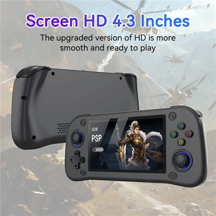 Console per Videogiochi Portatile G28 64G con Schermo IPS HD da 4,3 Pollici - Dispositivo Arcade Retrò