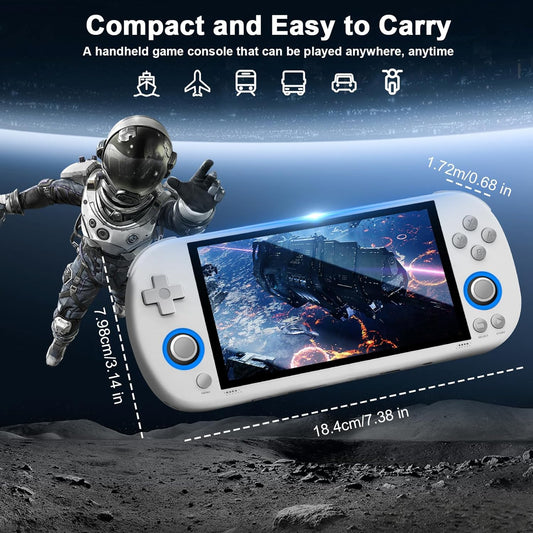 Trimui Smart Pro console portatile per giochi, console con display da 4,96 pollici preinstallata con emulatore e schede TF, console retrò con sistema Linux