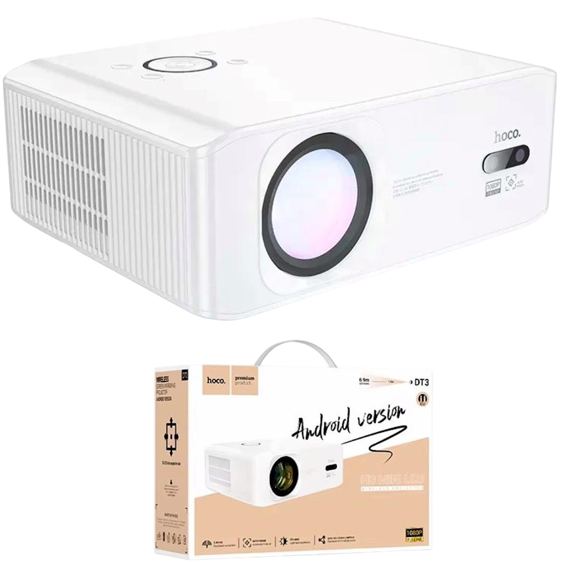 HOCO Full HD DT3 Proiettore Bianco Android Wi Fi Bluetooth 1080P