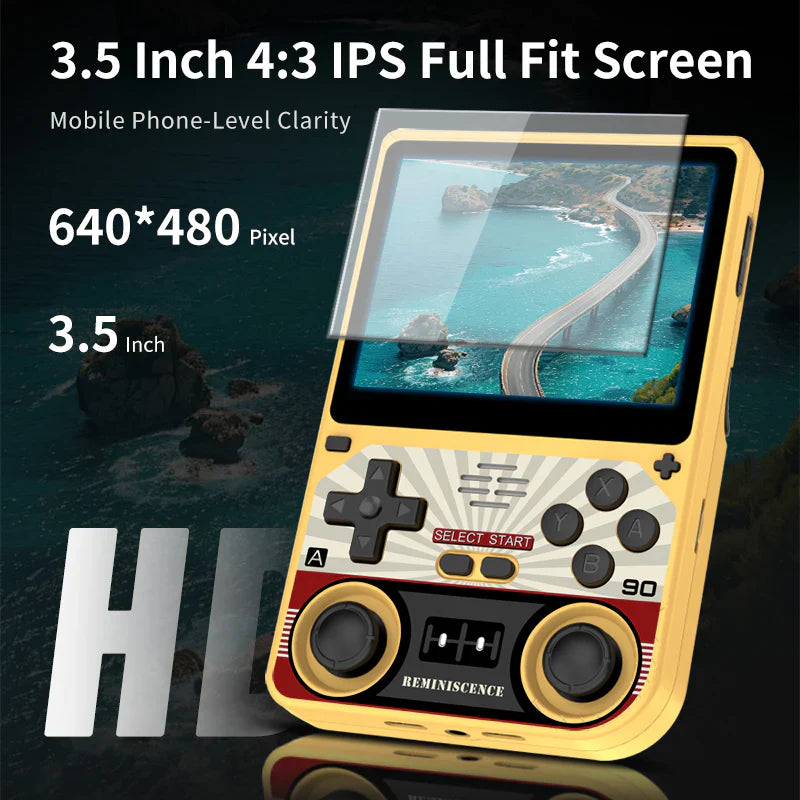 Powkiddy V20 Retro Console di gioco portatile 3.5 pollici IPS per videogiochi con schermo LINUX HD Smart 64GB Console di gioco Arcade