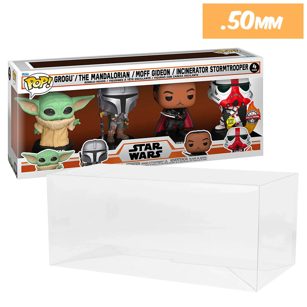 Funko Pop! Star Wars Grogu Mandaloriani Gideon Stormtrooper 4 Pacco - Glow