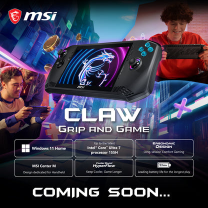 MSI Claw A1M-068IT, Console Gaming, 7" FHD 120Hz 100%sRGB, Intel Ultra 7 155H, Intel Arc, 512GB SSD