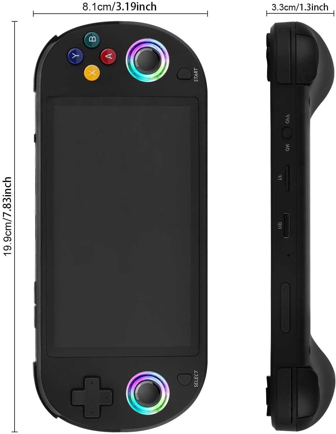 Console di gioco portatile M22 64G + Controller giochi Sistema Linux Schermo ICD da 5 pollici