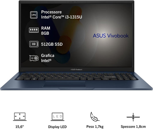 ASUS Vivobook 15 Intel I3 1315U- 8GB/512GB