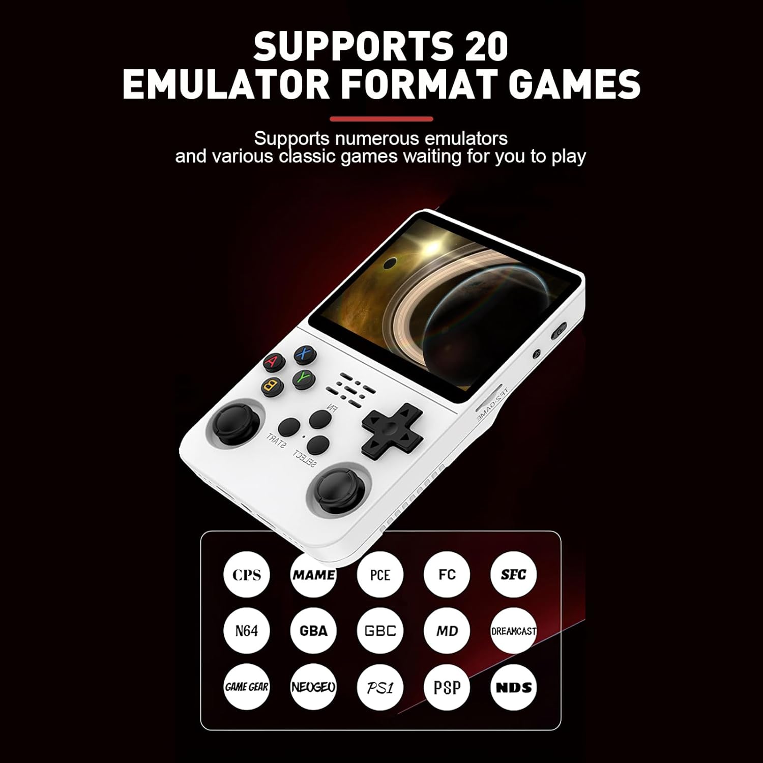 R36S Console Portatile, Sistema Linux 3,5 Pollici Schermo IPS Emulatore Console, Costruito in 64G  Consolle Retro Gaming, 10 + Emulatori Retro Game