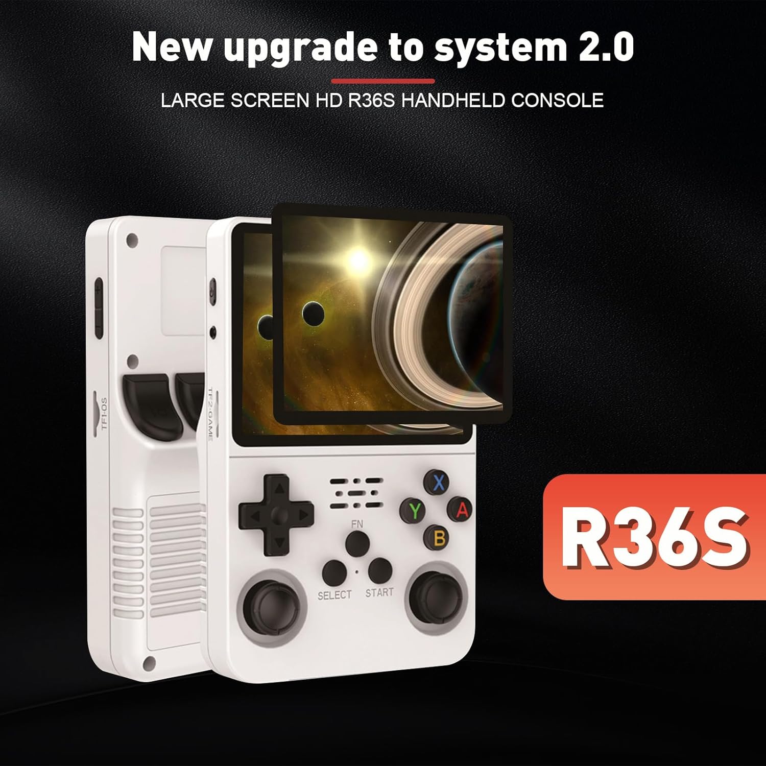 R36S Console Portatile, Sistema Linux 3,5 Pollici Schermo IPS Emulatore Console, Costruito in 64G  Consolle Retro Gaming, 10 + Emulatori Retro Game