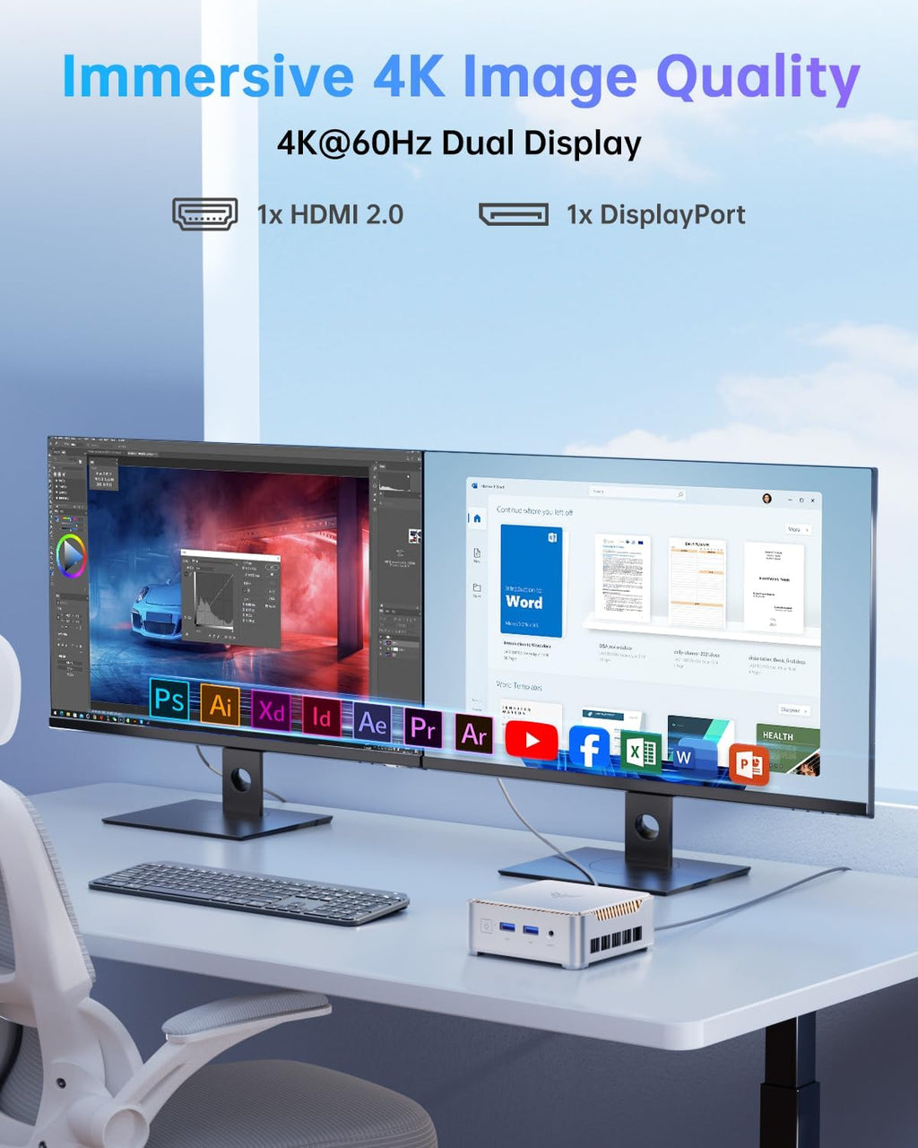 MiniPC NiPoGi P2 Ryzen 3™ 4300U 16GB 512 SD