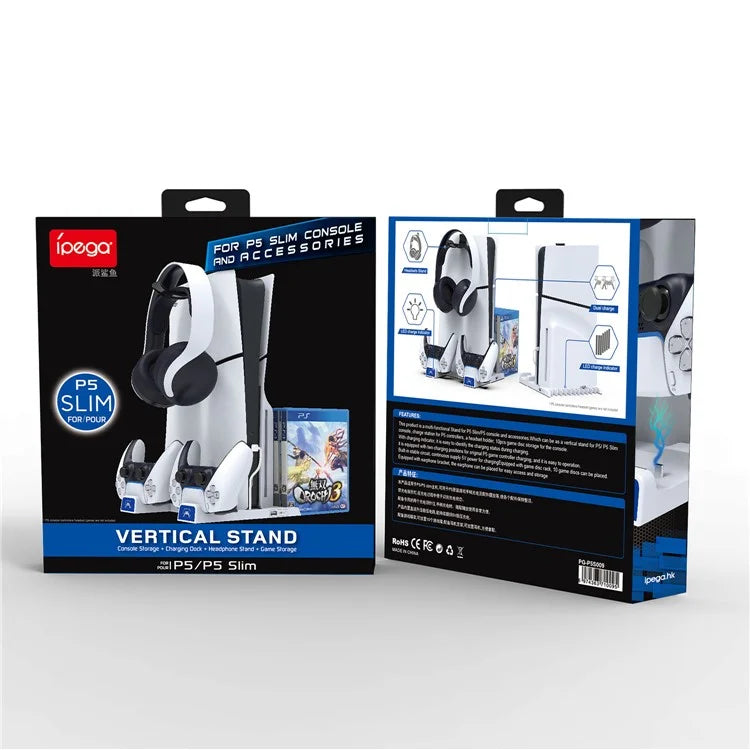 IPEGA PG Supporto per Disco di Gioco e Dock di Ricarica per PS5 / PS5 Slim