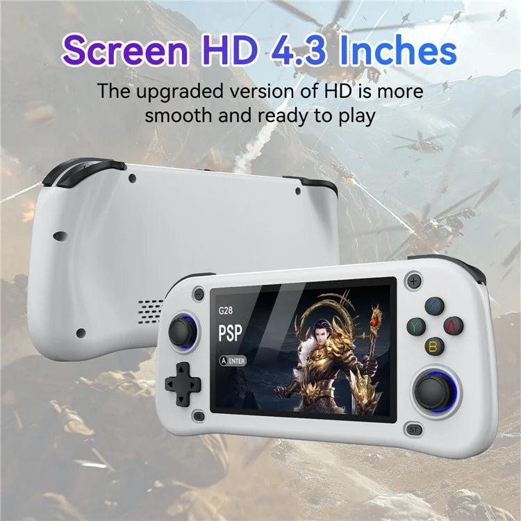 Console per Videogiochi Portatile G28 64G con Schermo IPS HD da 4,3 Pollici - Dispositivo Arcade Retrò