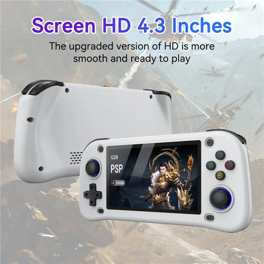 Console per Videogiochi Portatile G28 64G con Schermo IPS HD da 4,3 Pollici - Dispositivo Arcade Retrò