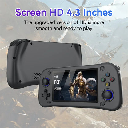 Console per Videogiochi Portatile G28 64G con Schermo IPS HD da 4,3 Pollici - Dispositivo Arcade Retrò