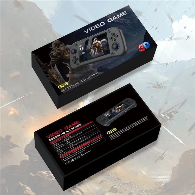 Console per Videogiochi Portatile G28 64G con Schermo IPS HD da 4,3 Pollici - Dispositivo Arcade Retrò