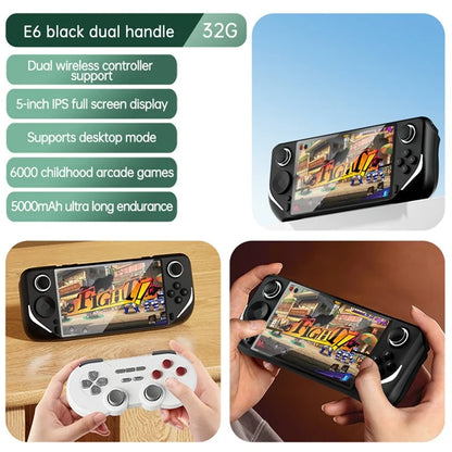 Console portatile per videogiochi da 5 pollici E6 con sistema Android - Nero