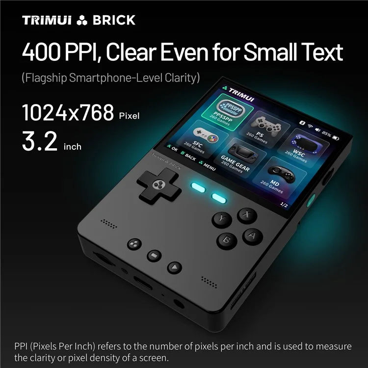 Console portatile da gioco  TRIMUI BRICK 64Gb con schermo IPS da 3,2 pollici, open source, per giochi retrò