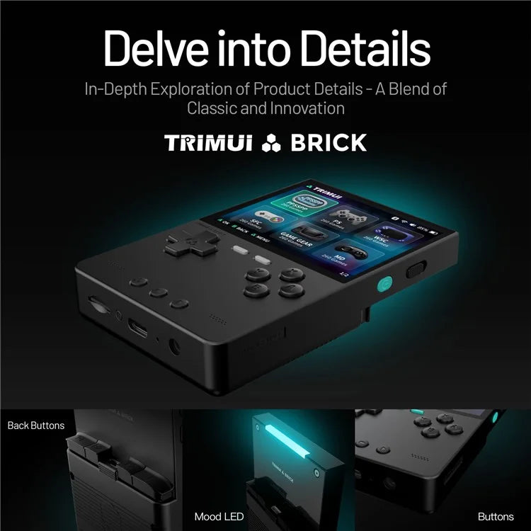 Console portatile da gioco  TRIMUI BRICK 64Gb con schermo IPS da 3,2 pollici, open source, per giochi retrò