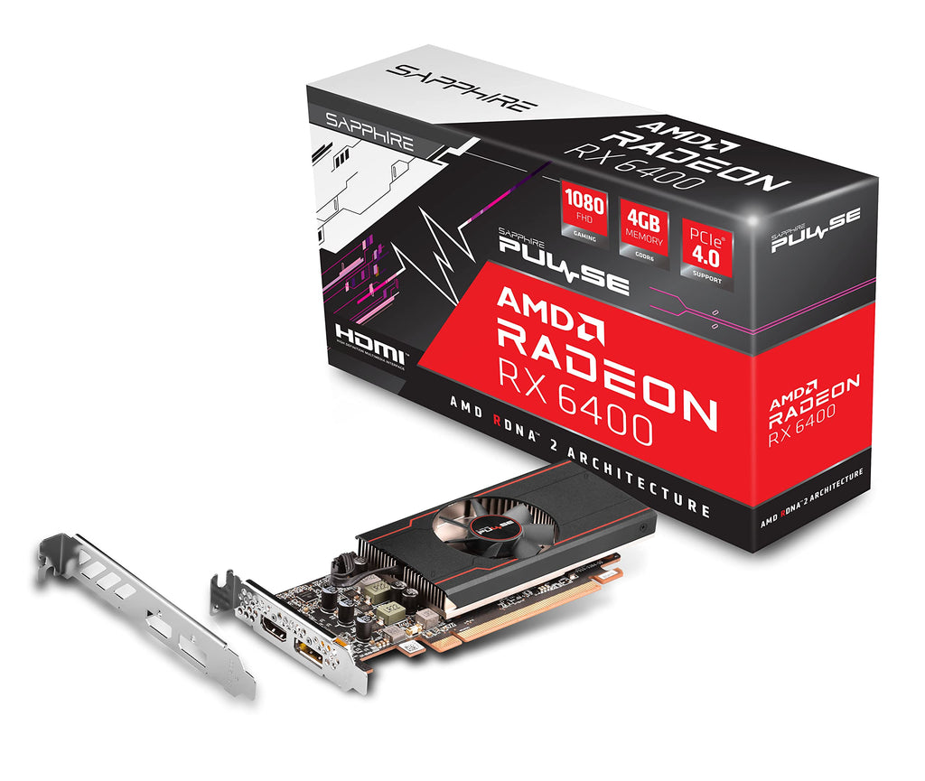 Sapphire  Pulse AMD Radeon RX 6400  con 4 GB GDDR6, AMD RDNA 2, nero