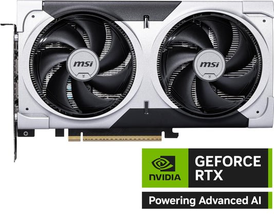MSI NVIDIA GeForce RTX 5060 8G Ventus 2X OC Scheda Grafica Gaming GDDR7 128 bit, frequenza boost fino a 2535 MHz, PCIe Gen 5, DLSS 4, 3x DP 2.1, 1x HDMI 2.1,