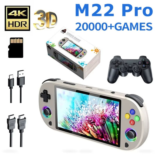 Console di gioco portatile M22 64G + Controller giochi Sistema Linux Schermo ICD da 5 pollici