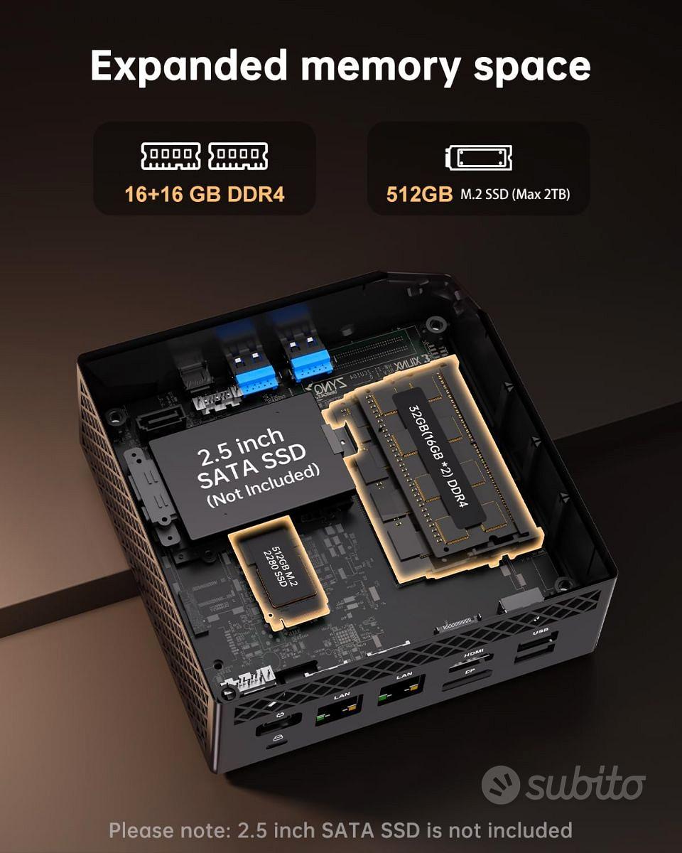 NiPoGi Mini Pc AM06Pro Ryzen 7 5825U 32 GB SSD 512GB Gaming