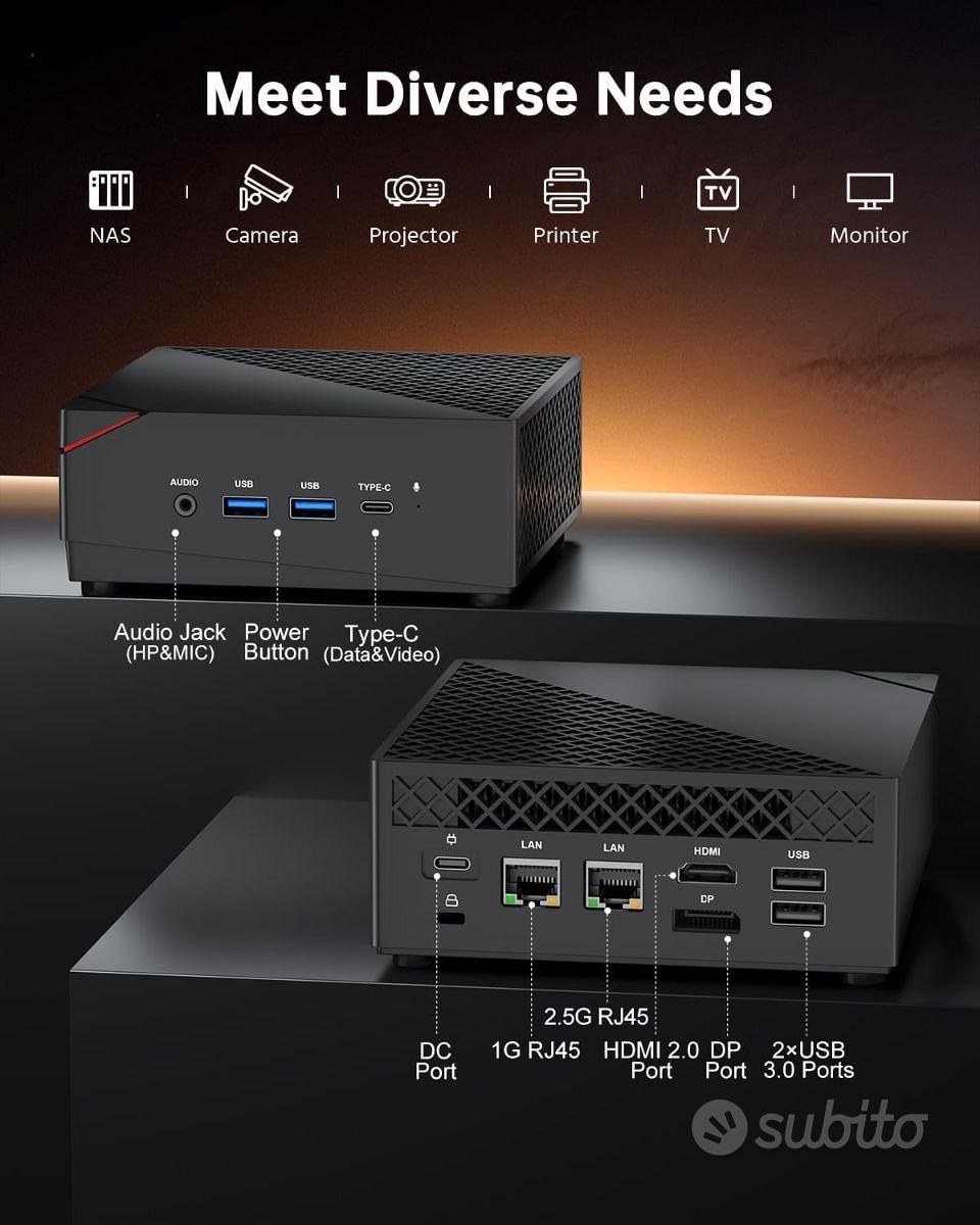 NiPoGi Mini Pc AM06Pro Ryzen 7 5825U 32 GB SSD 512GB Gaming