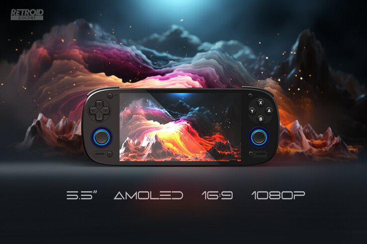 Retroid Pocket 5  AMOLED Schermo da 5,5 pollici con risoluzione 1080P 500 nit 5000 mAh 128G + Micro 128 gb Console di gioco portatili