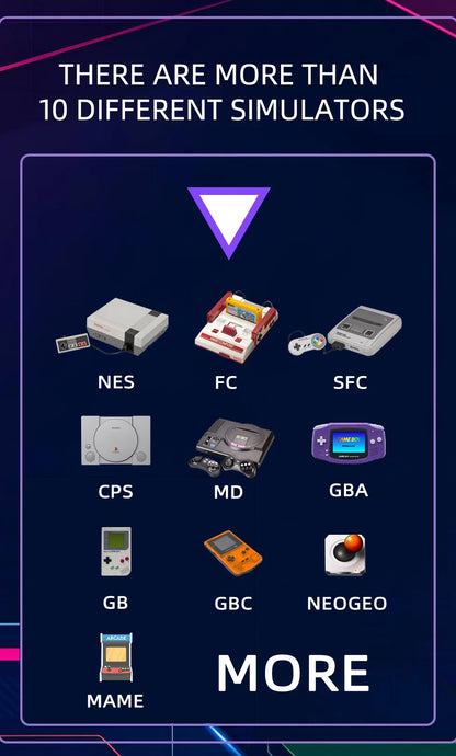 Console di gioco portatile, schermo da 4,3 pollici, 2500 mAh, sistema di gioco classico portatile, console per videogiochi, supporta 11 emulatori, (bianco)
