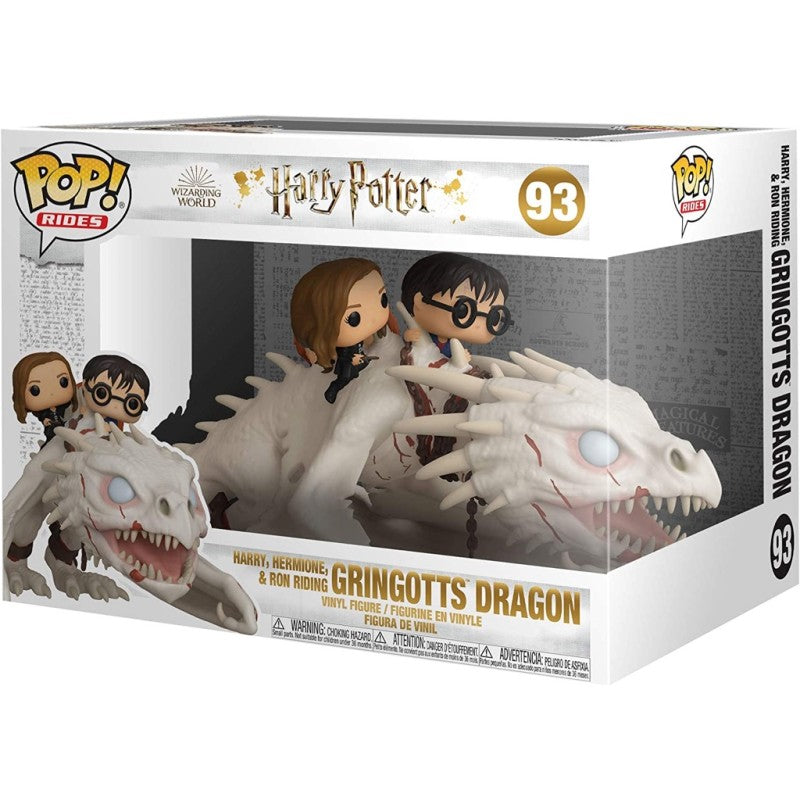 Funko Pop! Ride: Dragon with Harry, Ron, & Hermione - Harry Potter- Figura in Vinile da Collezione